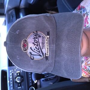 Vtg Victory Motorcycle Lubricants Synthetic Blend Embroidered Snapback Hat Cap